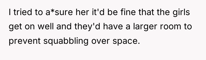 I tried to a*sure her it'd be fine that the...