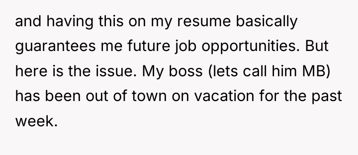 and having this on my resume basically guarantees me future...