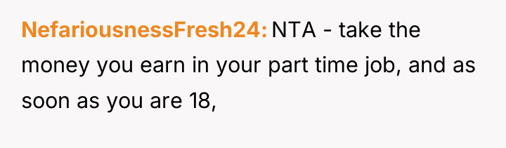 NefariousnessFresh24 NTA - take the money you earn in your...