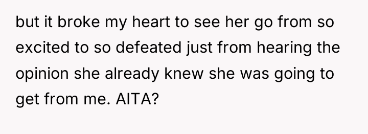 but it broke my heart to see her go from...