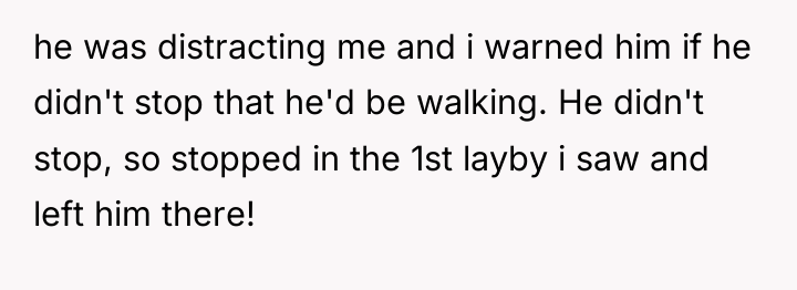 he was distracting me and i warned him if he...
