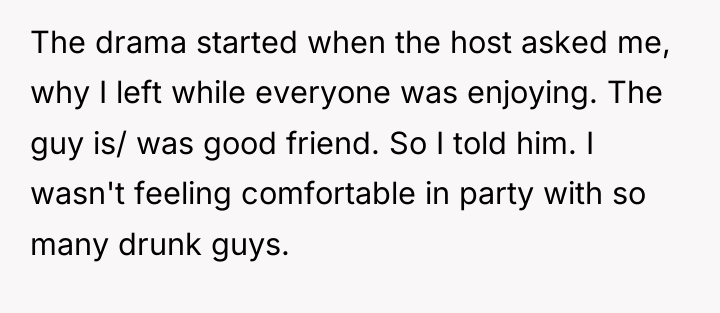The drama started when the host asked me, why I...