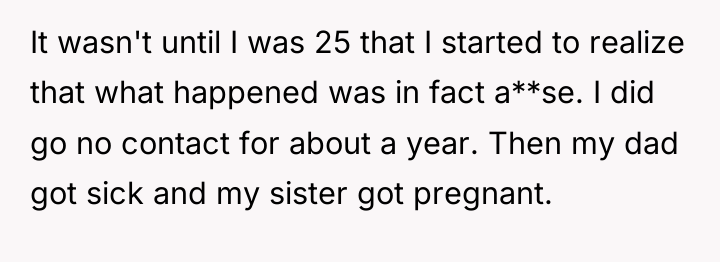 It wasn't until I was 25 that I started to...