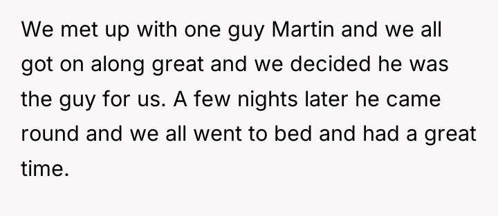 We met up with one guy Martin and we all...