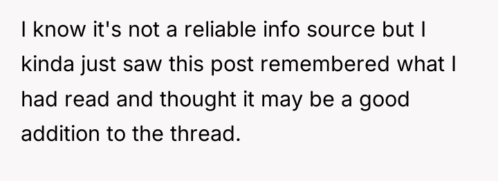 I know it's not a reliable info source but I...