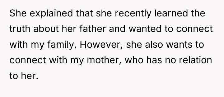 She explained that she recently learned the truth about her...