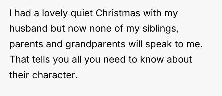 I had a lovely quiet Christmas with my husband but...