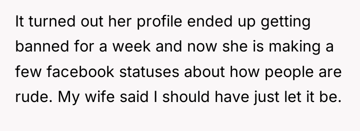 It turned out her profile ended up getting banned for...