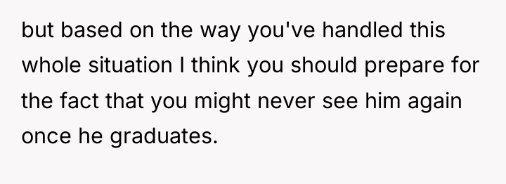 but based on the way you've handled this whole situation...