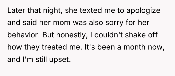 Later that night, she texted me to apologize and said...