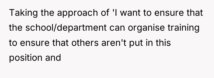Taking the approach of 'I want to ensure that the...