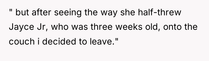 " but after seeing the way she half-threw Jayce Jr,...