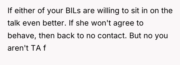 If either of your BILs are willing to sit in...
