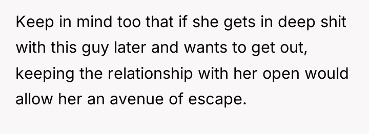 Keep in mind too that if she gets in deep...
