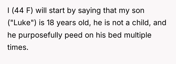 I (44 F) will start by saying that my son...