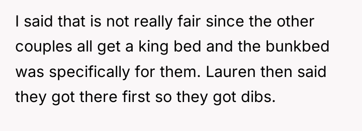I said that is not really fair since the other...