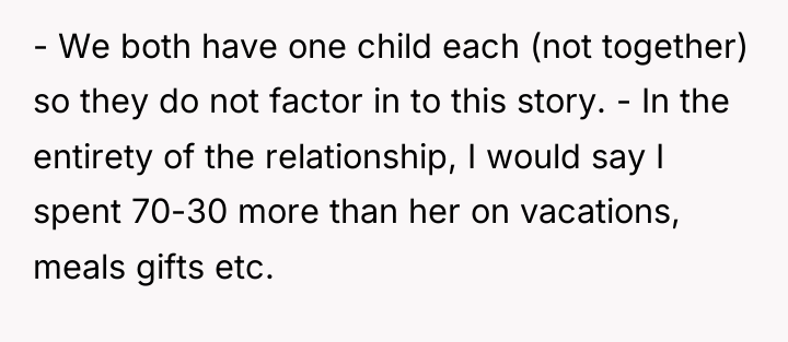 - We both have one child each (not together) so...