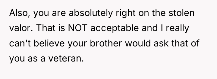 Also, you are absolutely right on the stolen valor. That...