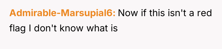 Admirable-Marsupial6 Now if this isn't a red flag I don't...