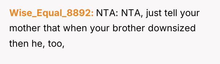 Wise_Equal_8892 NTA: NTA, just tell your mother that when your...