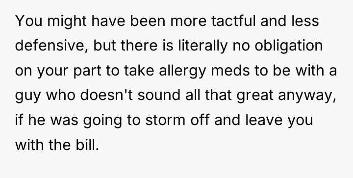 You might have been more tactful and less defensive, but...
