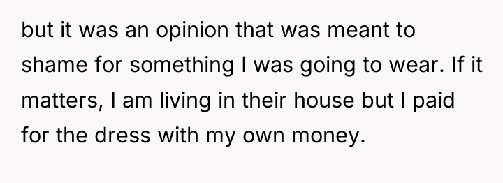 but it was an opinion that was meant to shame...