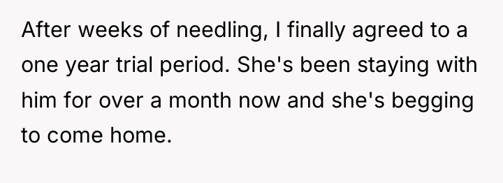 After weeks of needling, I finally agreed to a one...