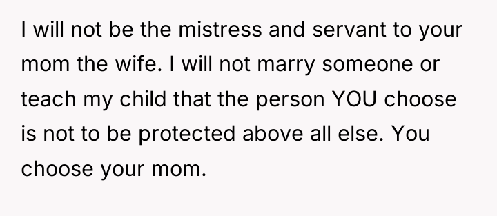I will not be the mistress and servant to your...