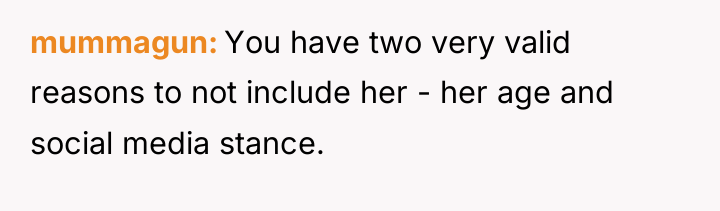 mummagun You have two very valid reasons to not include...