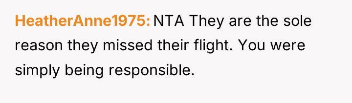 HeatherAnne1975 NTA They are the sole reason they missed their...