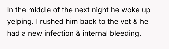 In the middle of the next night he woke up...