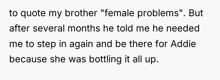 to quote my brother "female problems". But after several months...