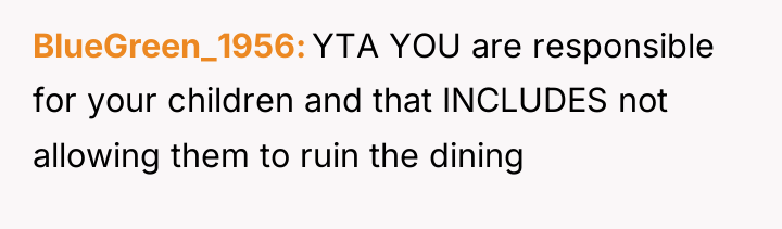 BlueGreen_1956 YTA YOU are responsible for your children and that...