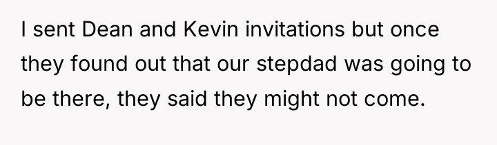 I sent Dean and Kevin invitations but once they found...