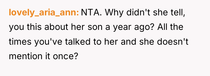 lovely_aria_ann NTA. Why didn't she tell, you this about her...