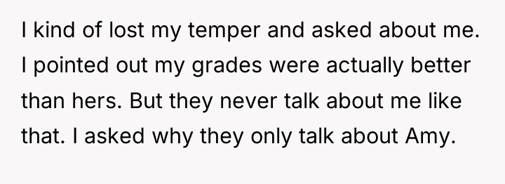 I kind of lost my temper and asked about me....