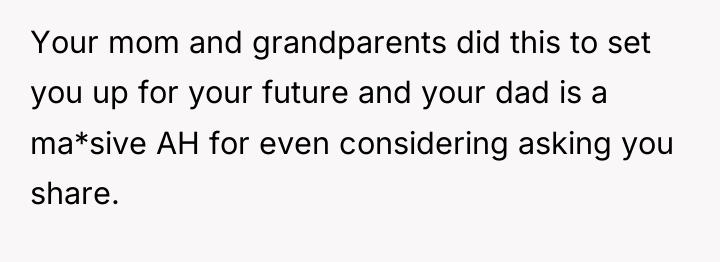 Your mom and grandparents did this to set you up...