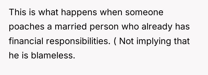 This is what happens when someone poaches a married person...