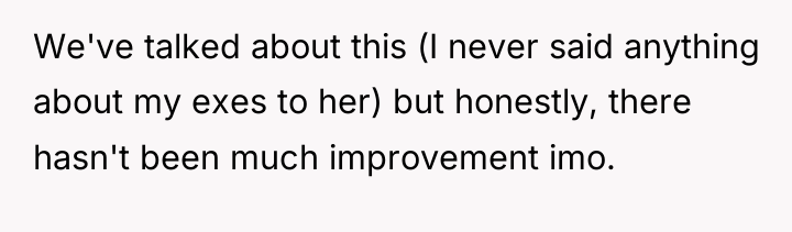 We've talked about this (I never said anything about my...
