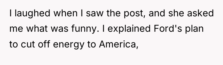 I laughed when I saw the post, and she asked...