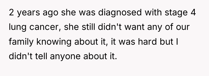 2 years ago she was diagnosed with stage 4 lung...