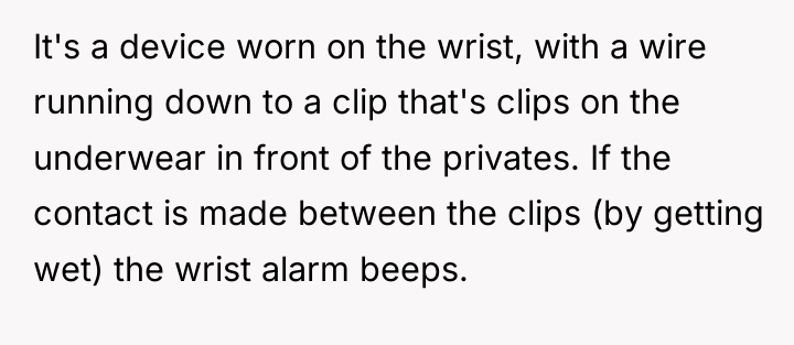 It's a device worn on the wrist, with a wire...