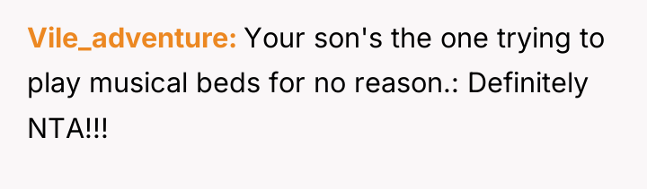 Vile_adventure Your son's the one trying to play musical beds...