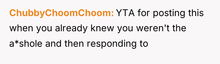 ChubbyChoomChoom YTA for posting this when you already knew you...