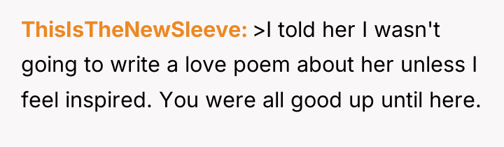 ThisIsTheNewSleeve >I told her I wasn't going to write a...