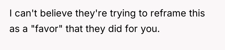 I can't believe they're trying to reframe this as a...