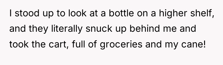 I stood up to look at a bottle on a...