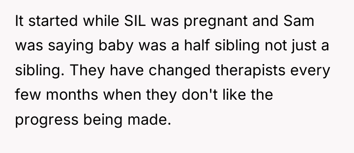 It started while SIL was pregnant and Sam was saying...