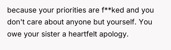 because your priorities are f**ked and you don't care about...