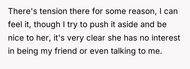 There's tension there for some reason, I can feel it,...